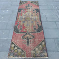 Vintage Turkish Runner Rug 2.6 x 7.4 ft
