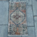 Vintage Turkish Mini Rug 1.4 x 2.8 ft