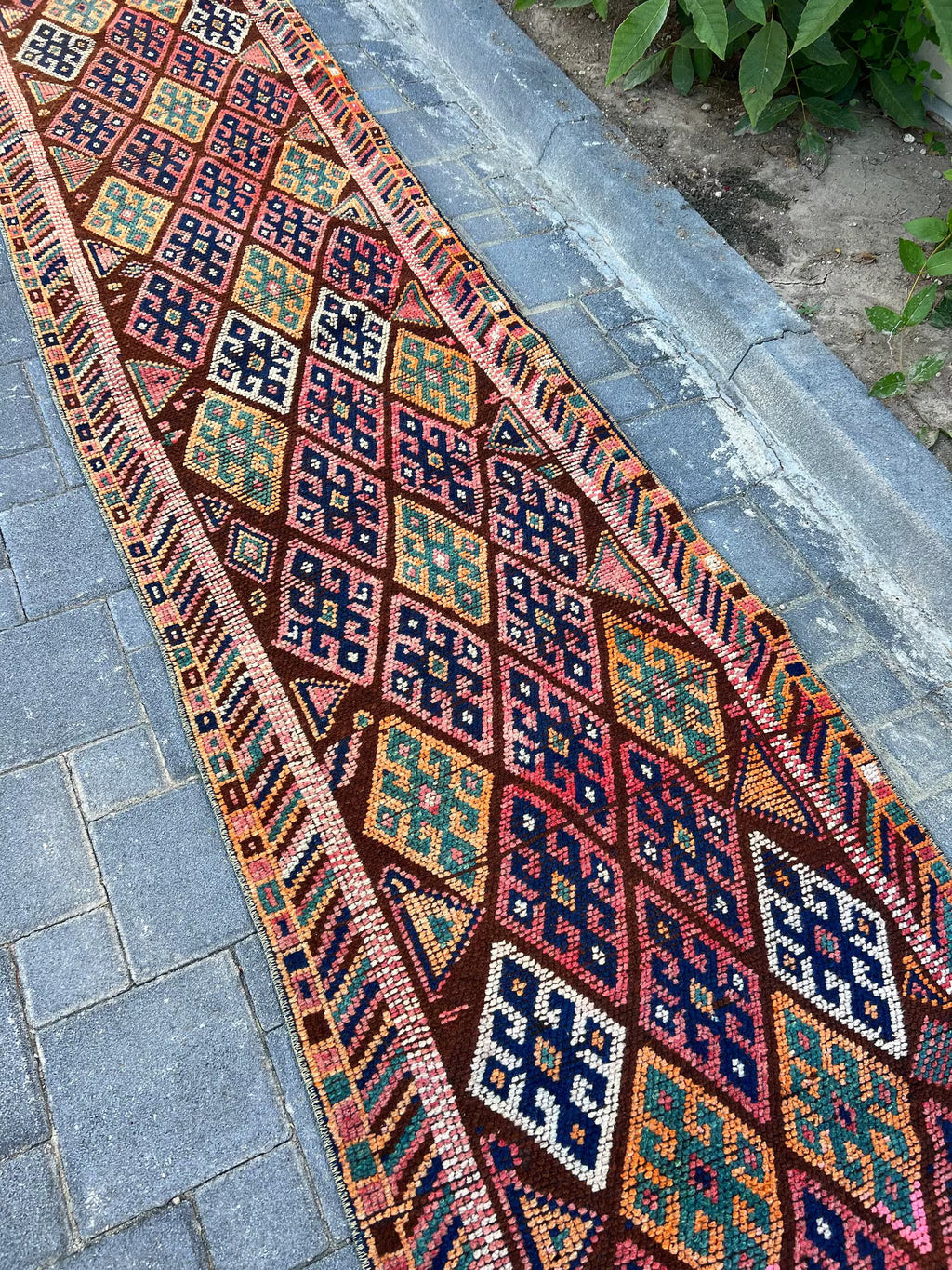 Vintage Turkish Runner Rug 2.6 x 11.7 ft