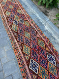 Vintage Turkish Runner Rug 2.6 x 11.7 ft