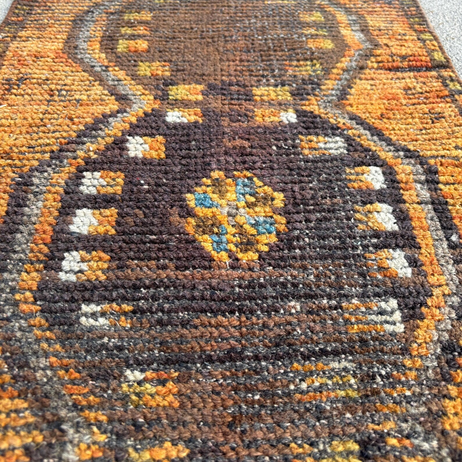 Vintage Turkish Mini Rug 1.3 x 3 ft