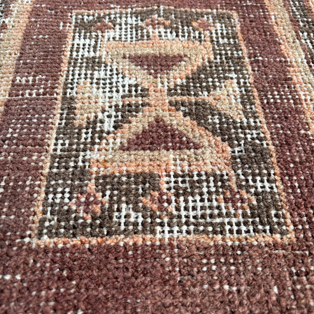 Vintage Turkish Mini Rug 1.2 x 2.6 ft