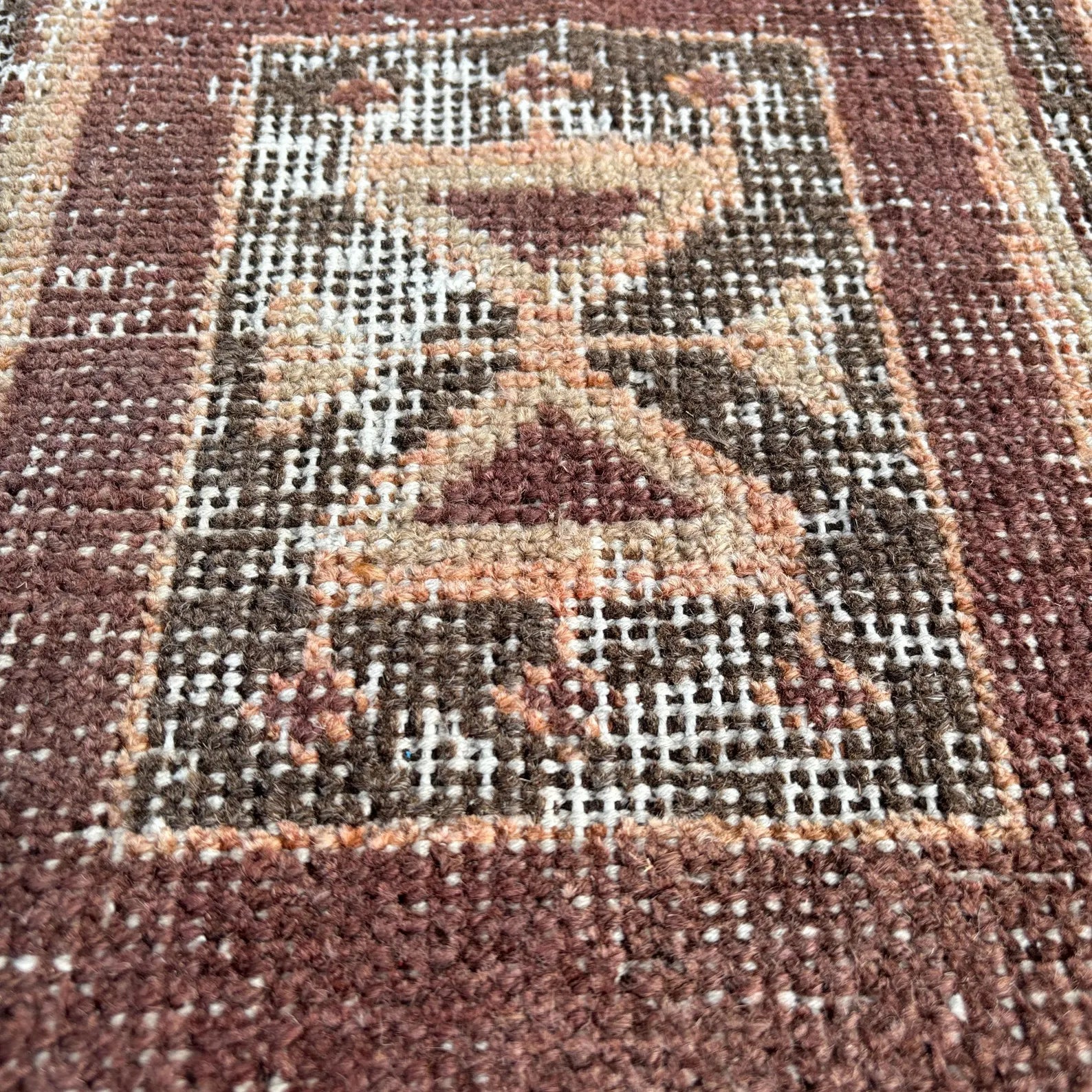 Vintage Turkish Mini Rug 1.2 x 2.6 ft