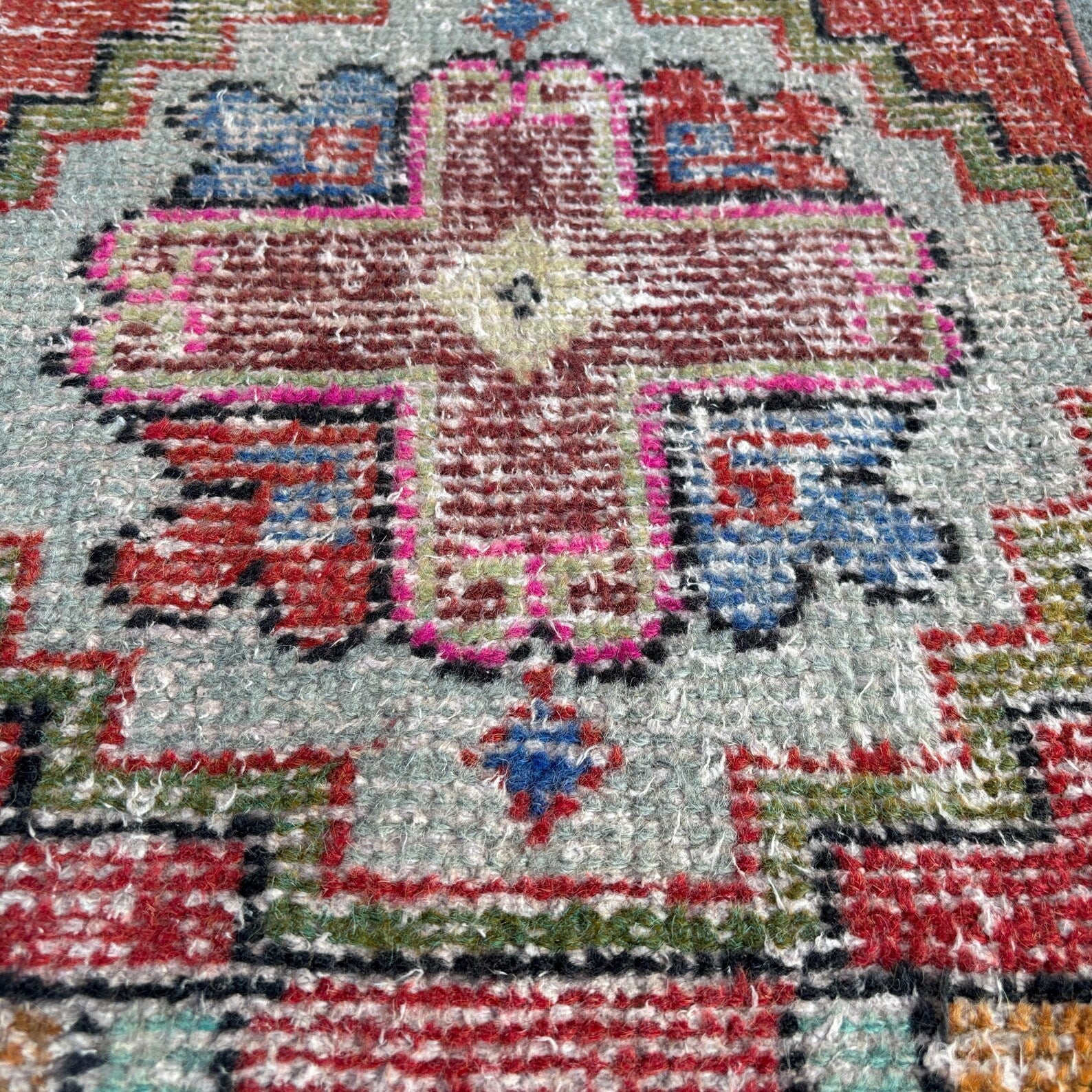 Vintage Turkish Mini Rug 1.4 x 3 ft