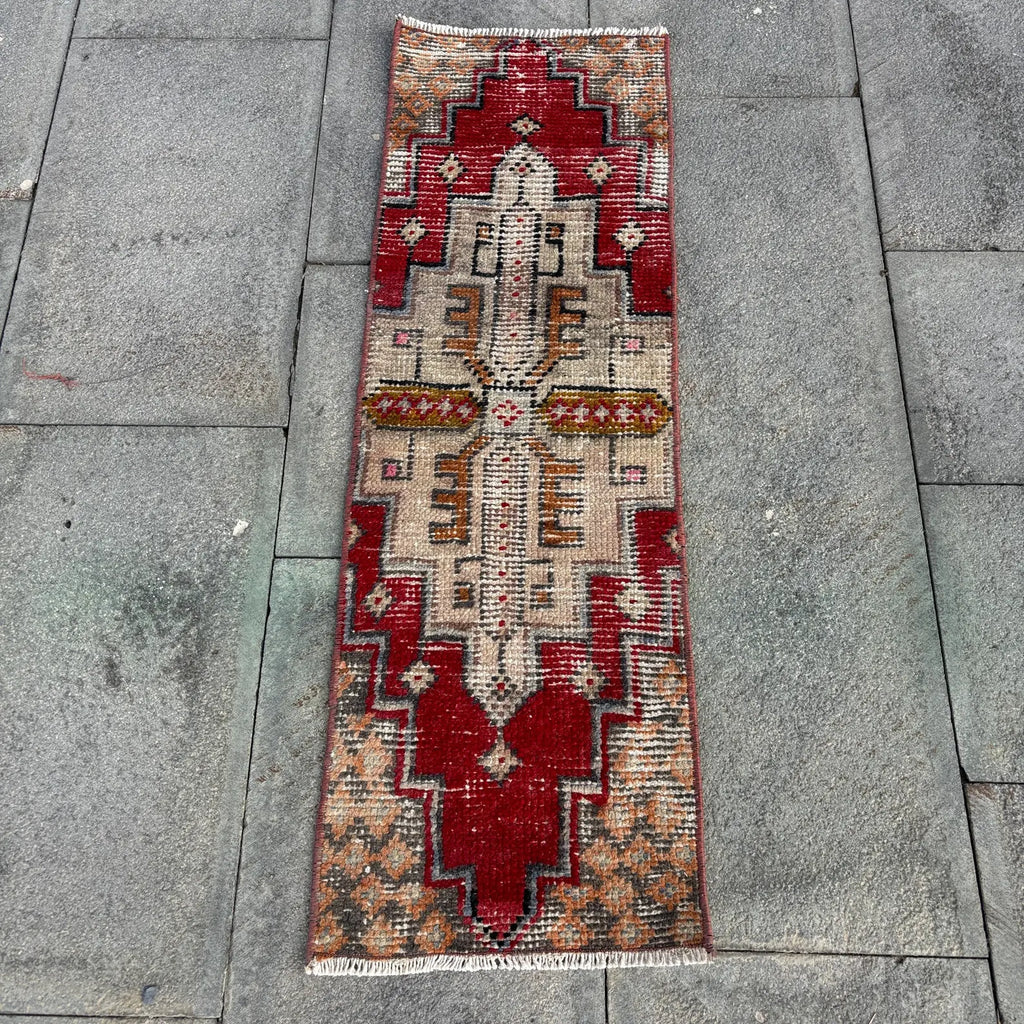 Vintage Turkish Mini Rug 1.1 x 3.2 ft