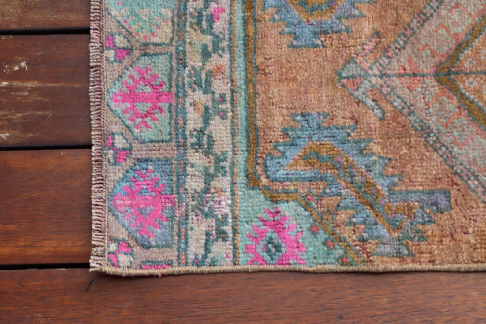 Vintage Turkish Mini Rug 1 x 2.7 ft