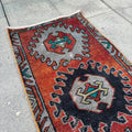 Vintage Turkish Mini Rug 1.4 x 3.1 ft
