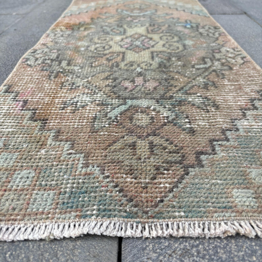 Vintage Turkish Mini Rug 1.3 x 2.9 ft