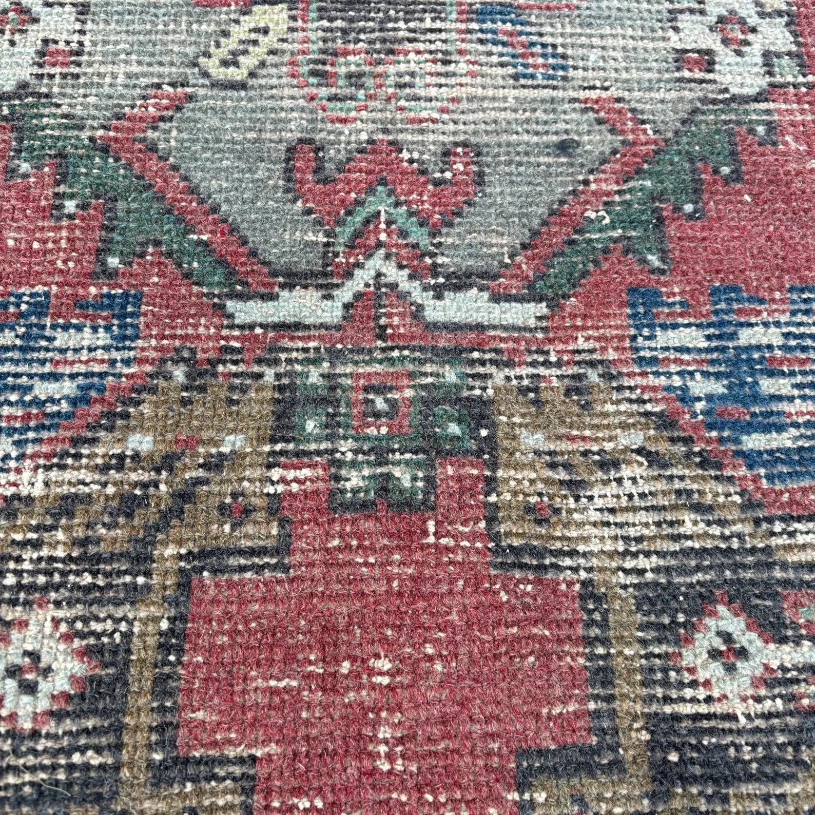 Vintage Turkish Mini Rug 1.4 x 2.9 ft