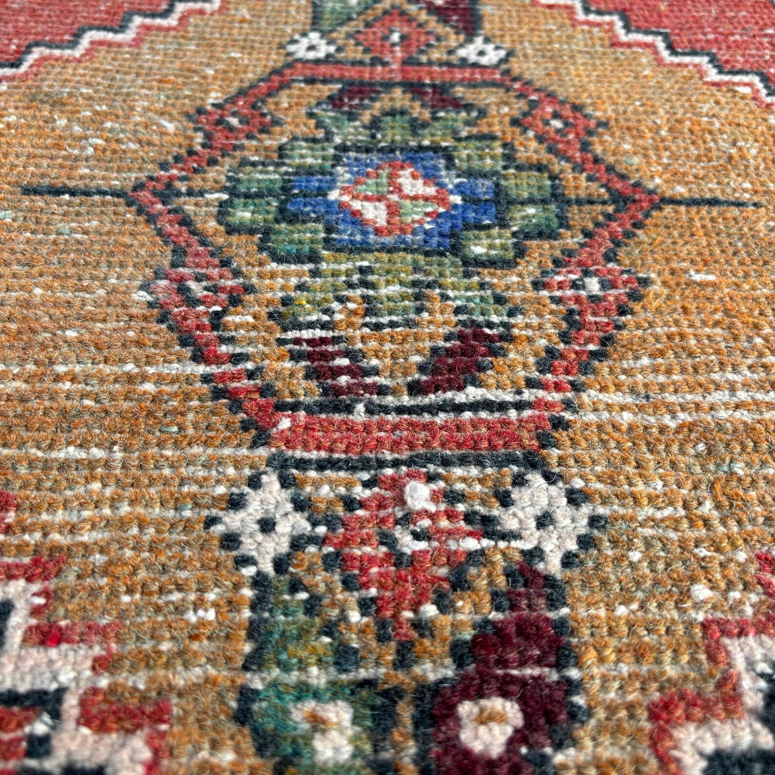 Vintage Turkish Mini Rug 1.3 x 3 ft