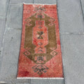 Vintage Turkish Mini Rug 1.3 x 2.8 ft