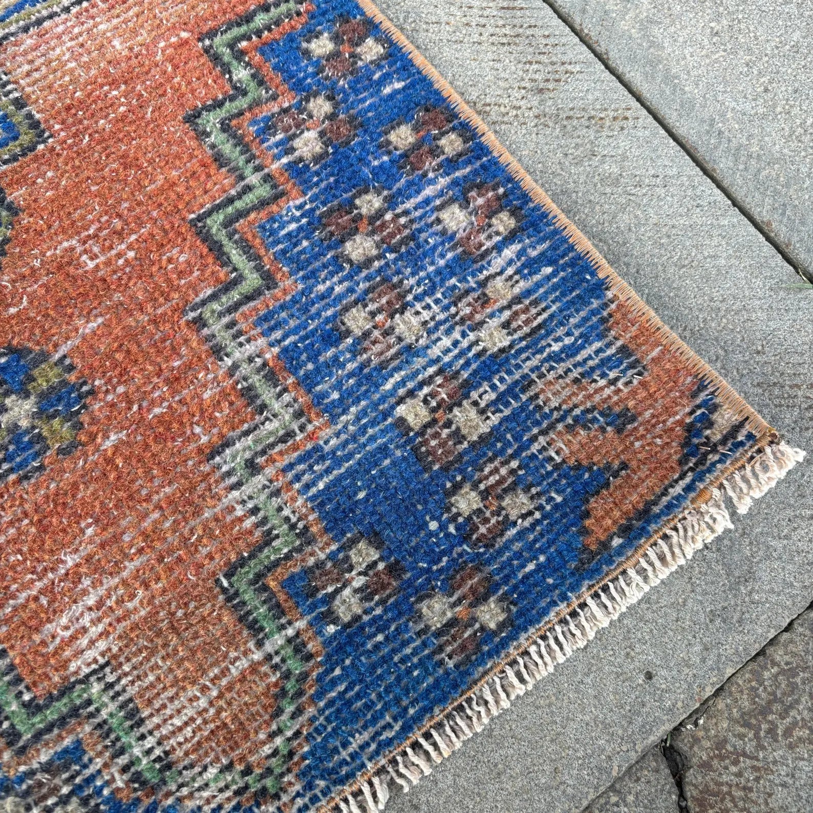 Vintage Turkish Mini Rug 1.4 x 3.2 ft