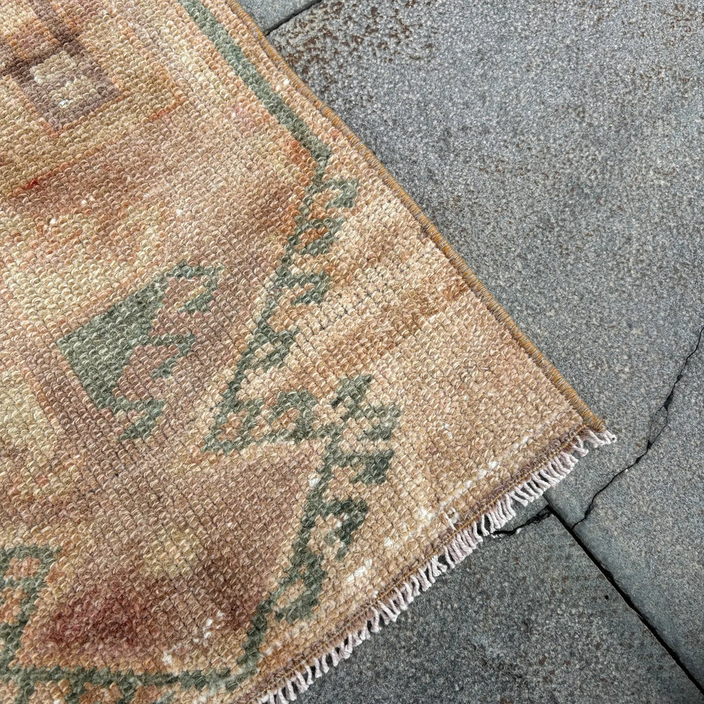 Vintage Turkish Mini Rug 1.2 x 2.5 ft