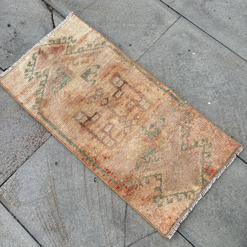 Vintage Turkish Mini Rug 1.2 x 2.5 ft