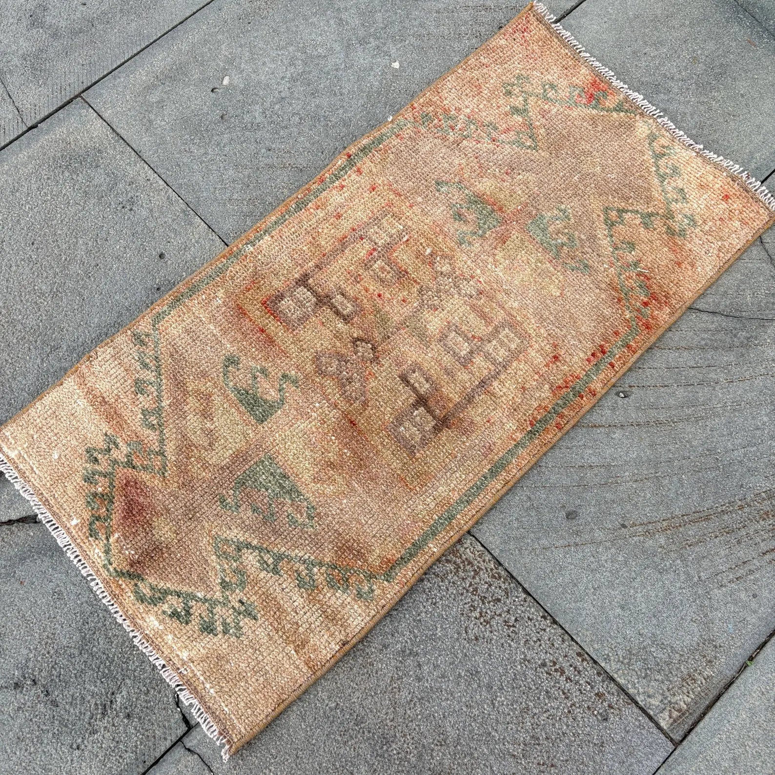 Vintage Turkish Mini Rug 1.2 x 2.5 ft