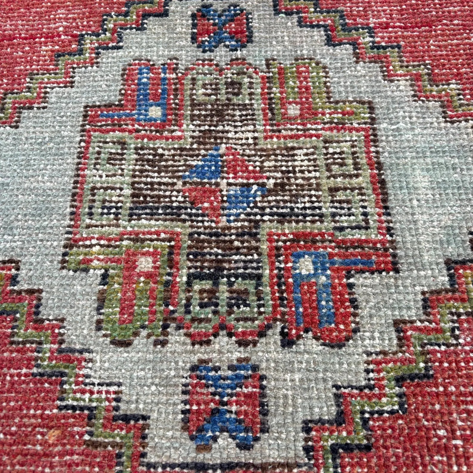Vintage Turkish Mini Rug 1.4 x 2.7 ft