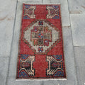 Vintage Turkish Mini Rug 1.4 x 2.7 ft
