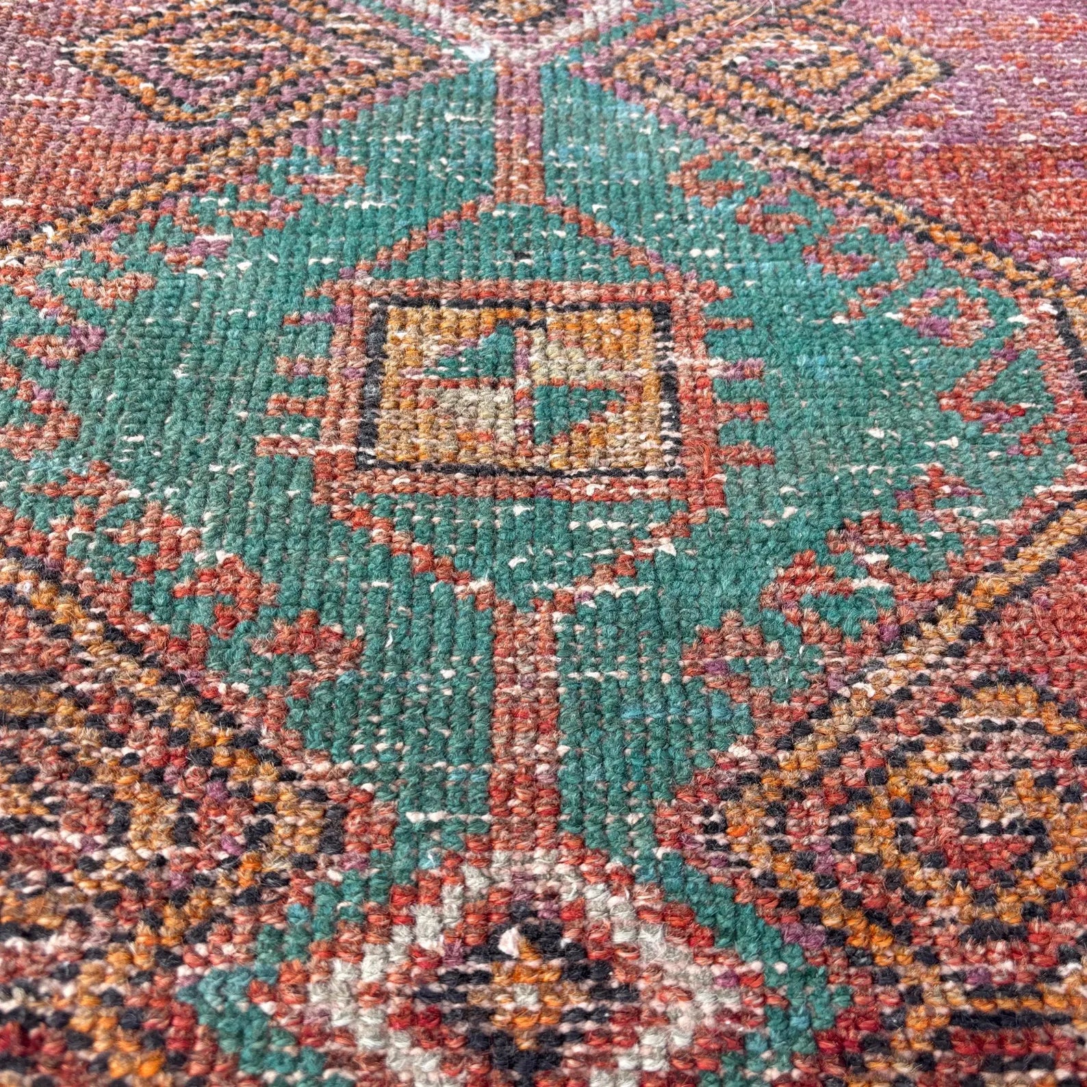 Vintage Turkish Mini Rug 1.4 x 2.8 ft