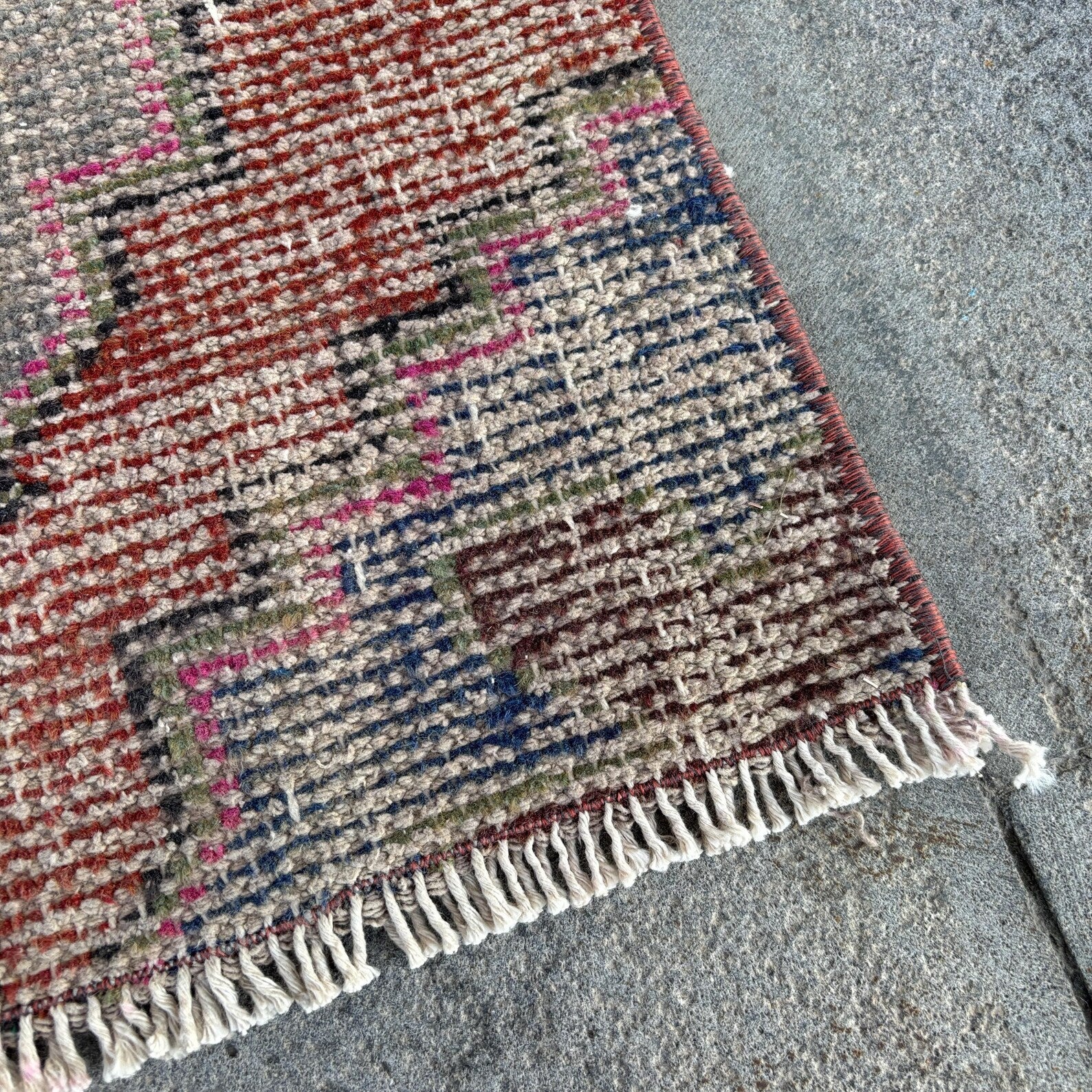 Vintage Turkish Mini Rug 1.3 x 2.5 ft