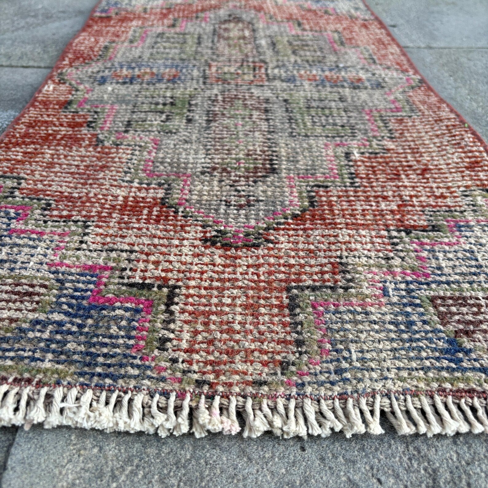 Vintage Turkish Mini Rug 1.3 x 2.5 ft