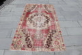 Vintage Turkish Accent Area rug 3.8 x 6.9 ft