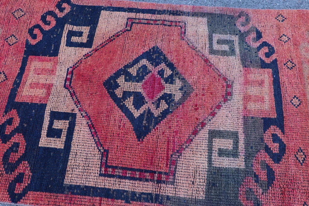 Vintage Turkish Runner rug 3.1 x 11.3 ft