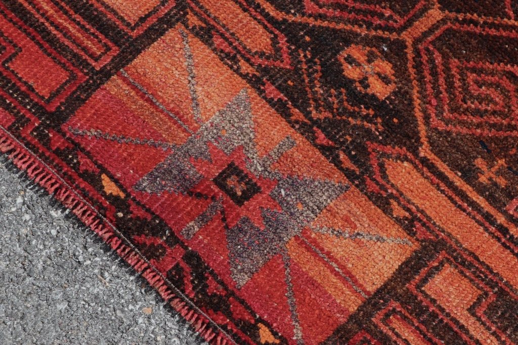 Vintage Turkish Runner Rug 3.5 x 8.7 ft