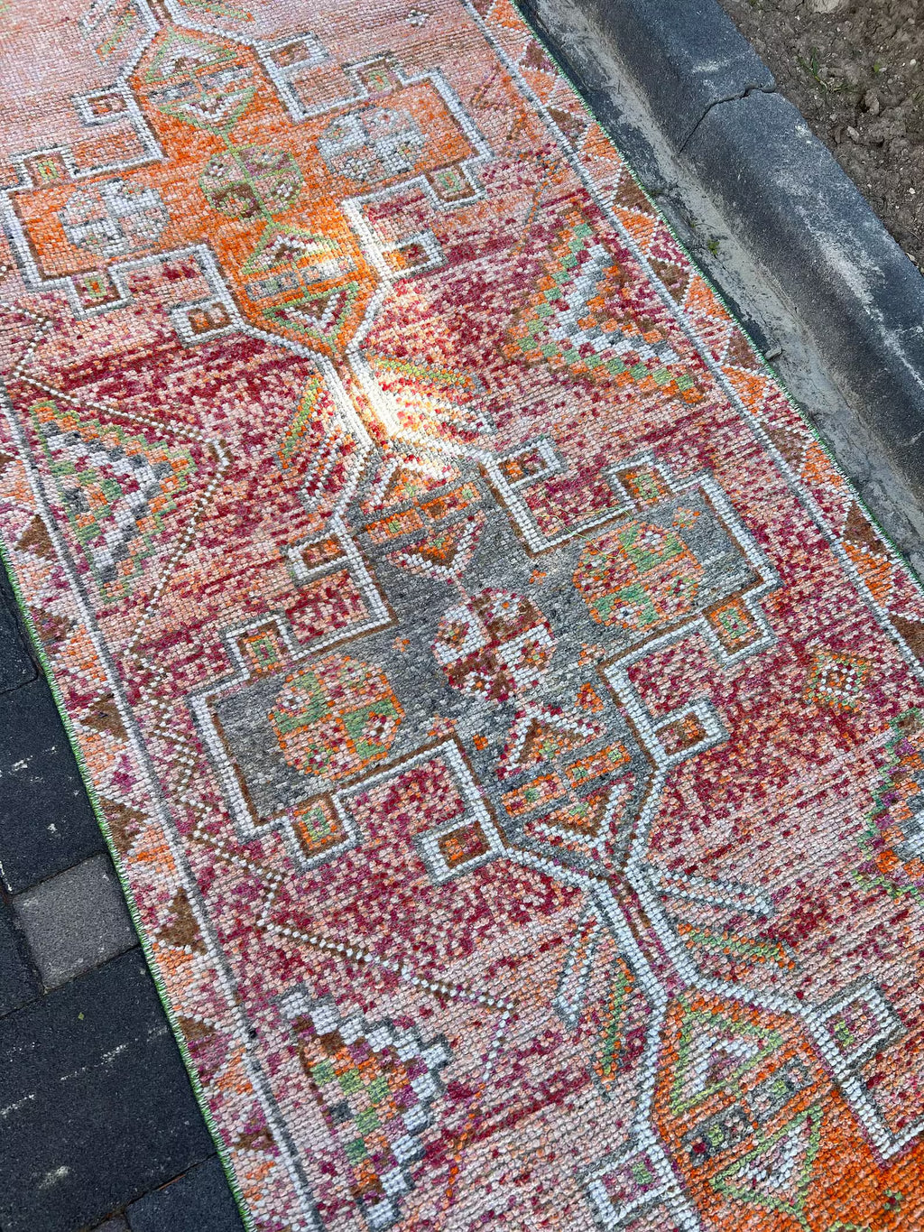 Vintage Turkish Runner Rug 2.8 x 12.6 ft