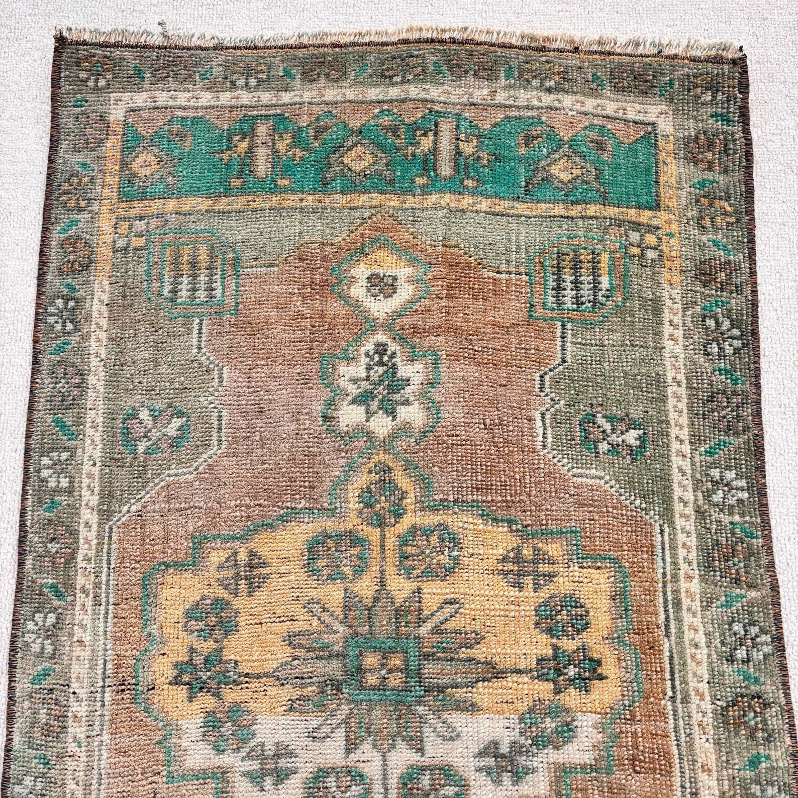 Vintage Turkish Mini Rug 1.8 x 3.2 ft