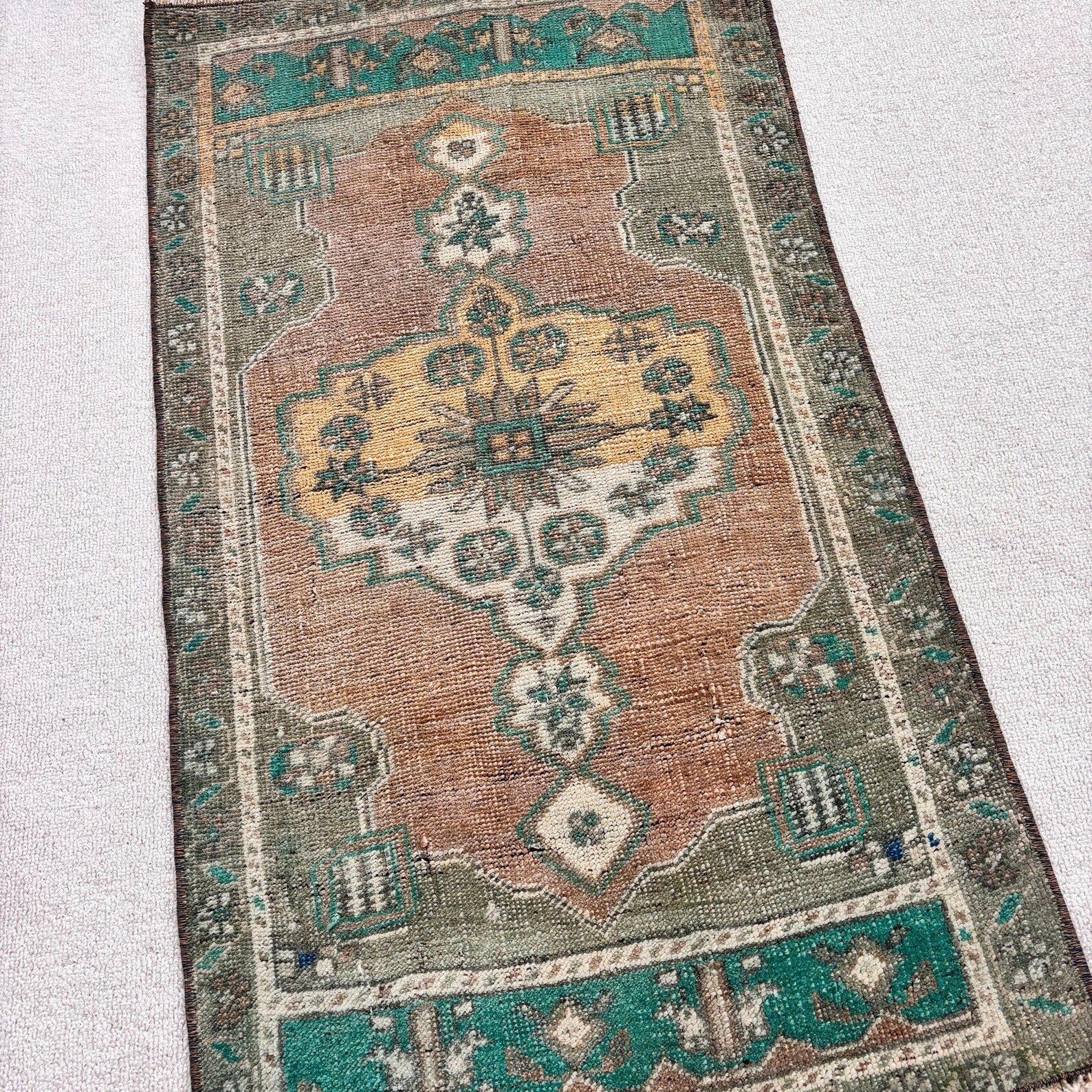 Vintage Turkish Mini Rug 1.8 x 3.2 ft