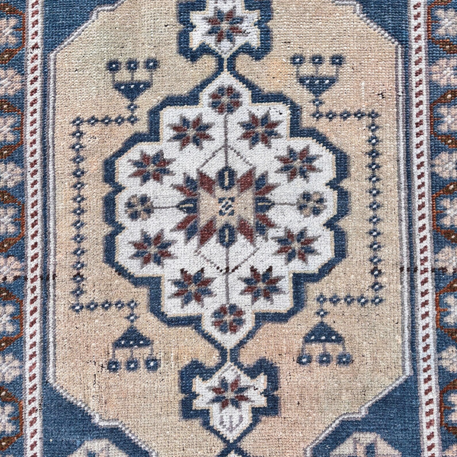 Vintage Turkish Mini Rug 1.8 x 3.4 ft