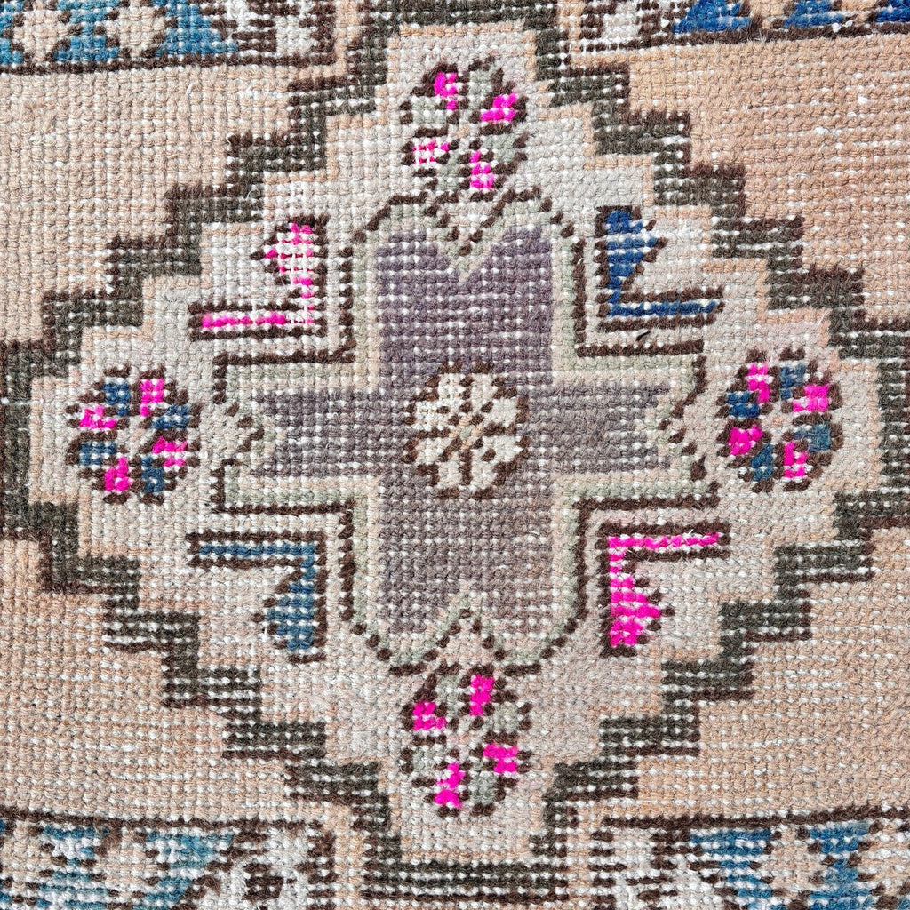 Vintage Turkish Mini Rug 1.6 x 2.6 ft