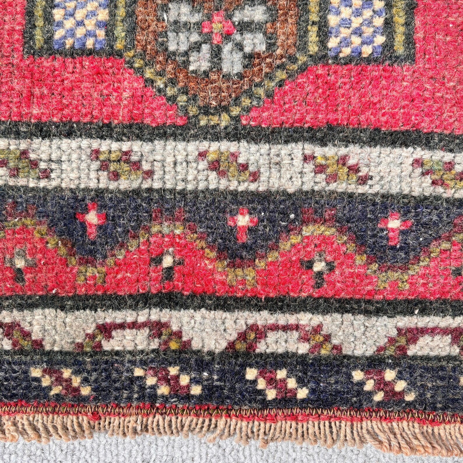 Vintage Turkish Mini Rug 1.8 x 3.2 ft