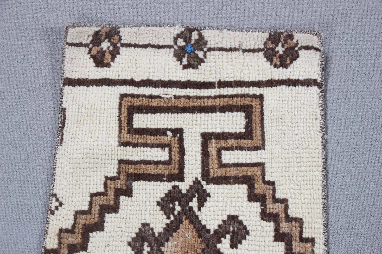 Vintage Turkish Mini Rug 1.5 x 3.4 ft