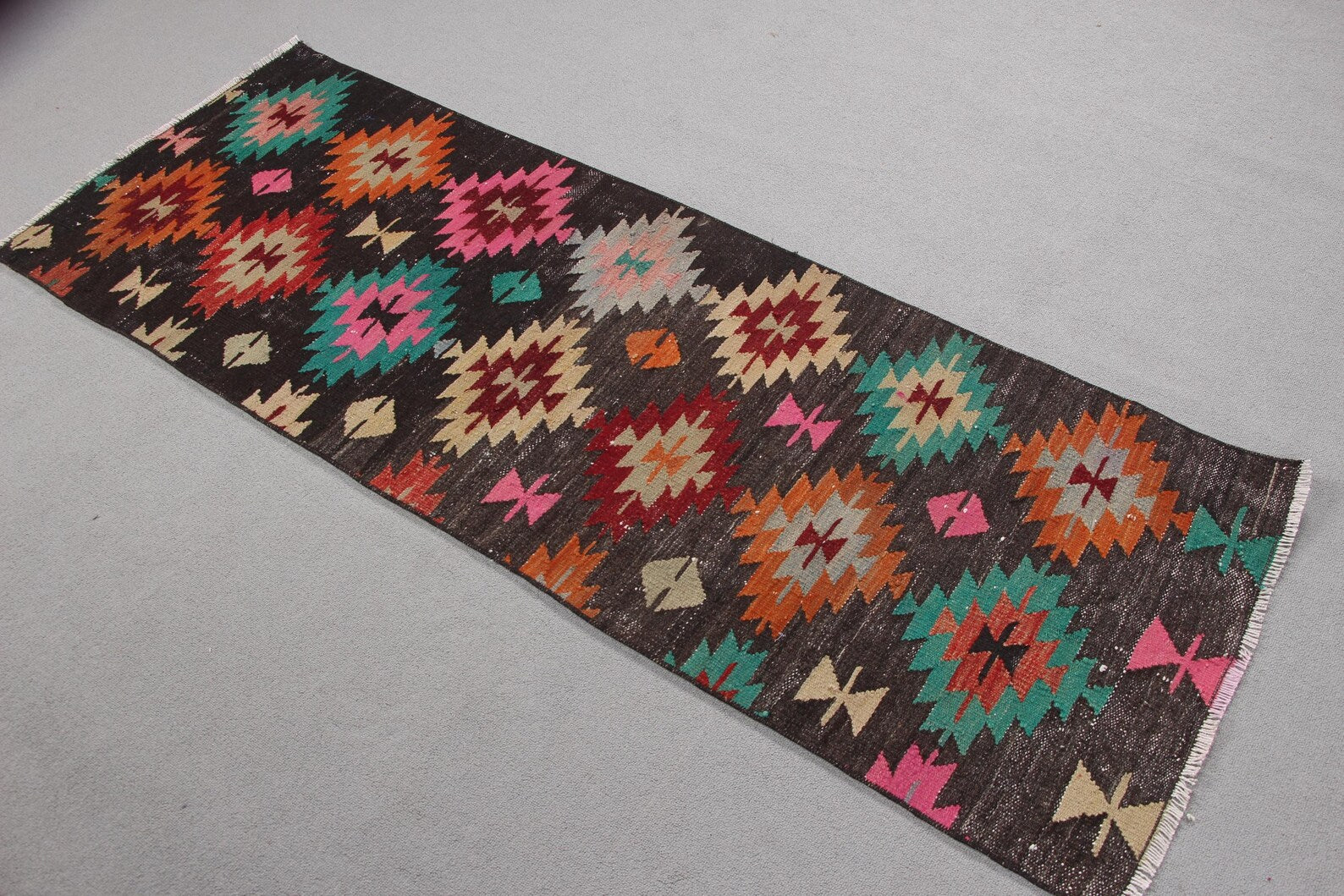Vintage Turkish Runner Rug 2.3 x 6.1 ft