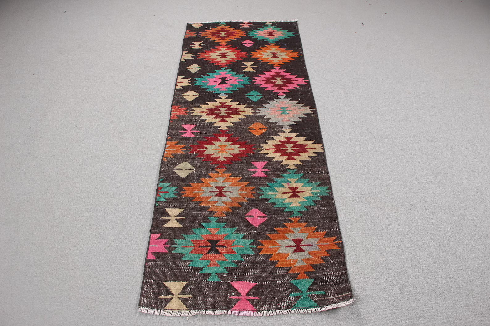 Vintage Turkish Runner Rug 2.3 x 6.1 ft