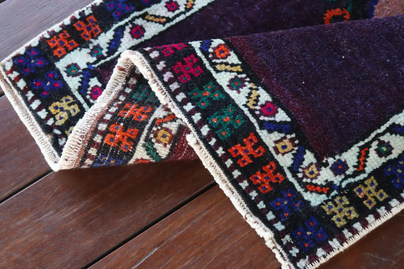 Vintage Turkish Mini Rug 1.8 x 3.1 ft