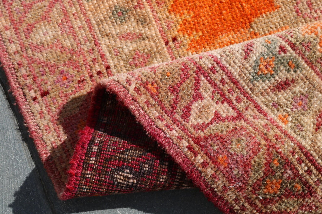 Vintage Turkish Runner Rug 2.7 x 10.8 ft