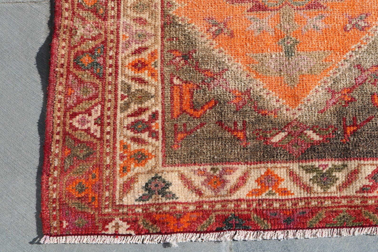 Vintage Turkish Runner Rug 2.7 x 10.8 ft