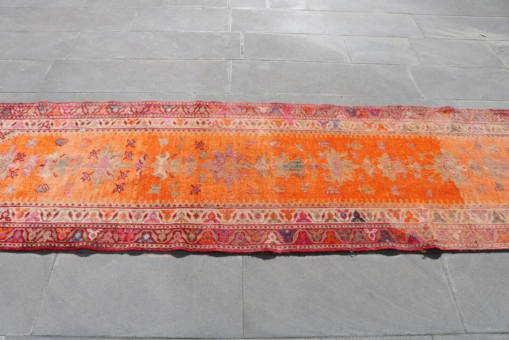 Vintage Turkish Runner Rug 2.7 x 10.8 ft