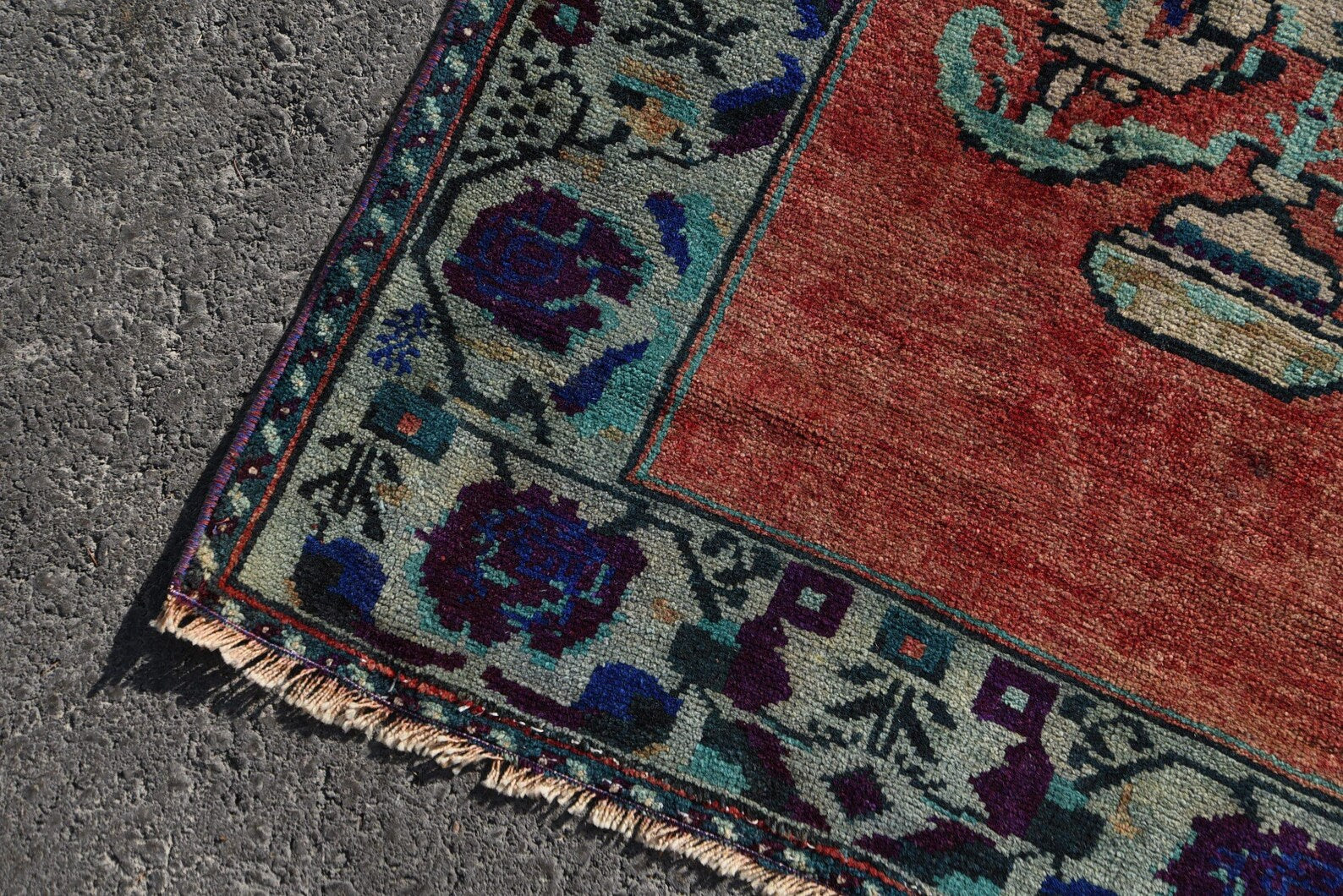 XL Vintage Turkish Accent Area rug 4.8 x 10.3 ft