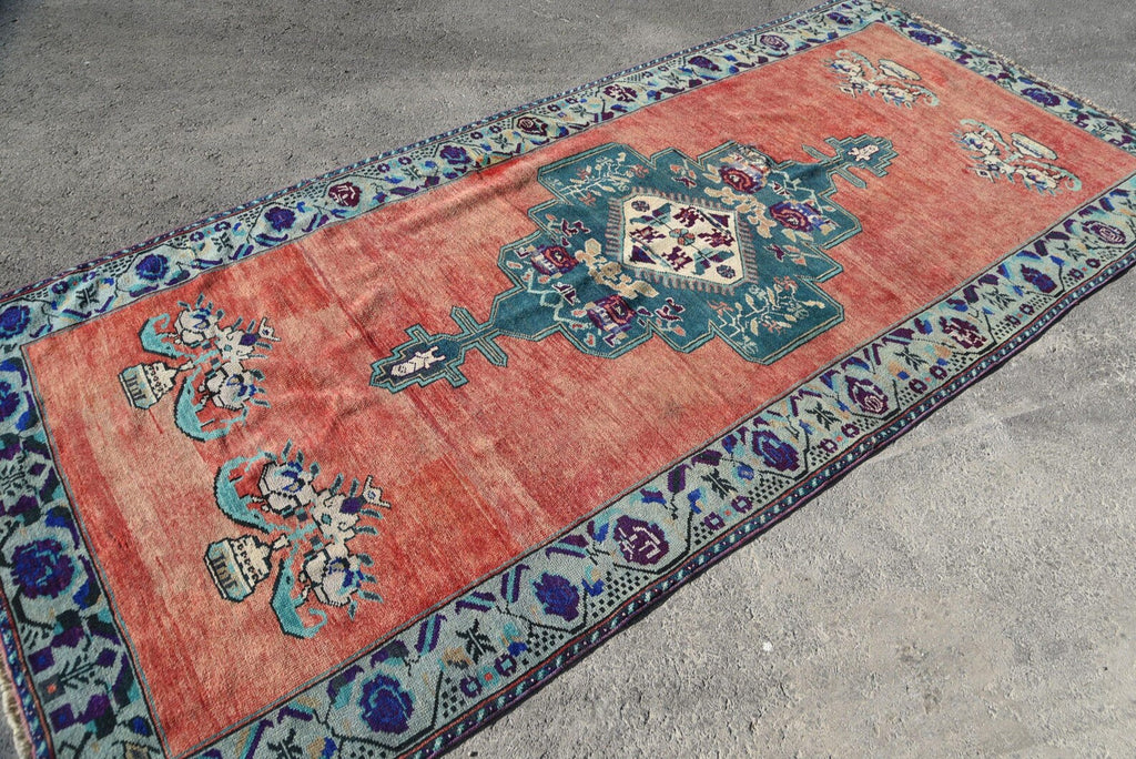 XL Vintage Turkish Accent Area rug 4.8 x 10.3 ft