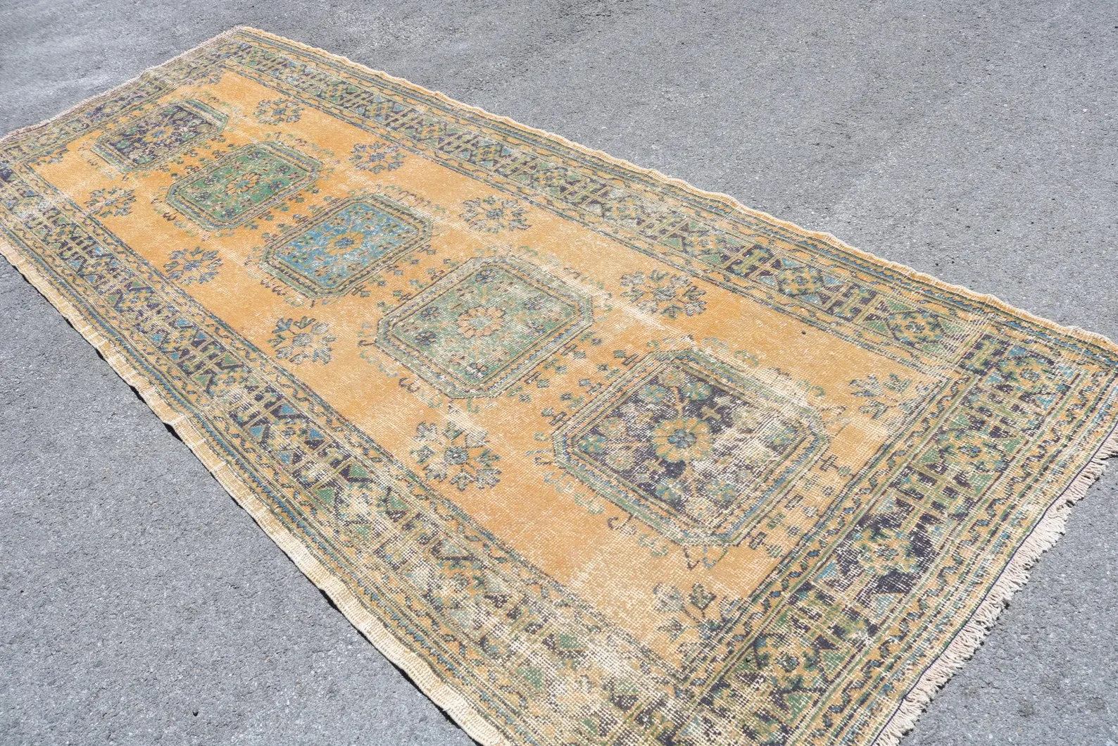 Vintage Persian Accent Area Rug 4.5 x 11.7 ft