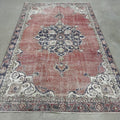 XL Vintage Turkish Accent Area Rug 6.3 x 10.2 ft ft