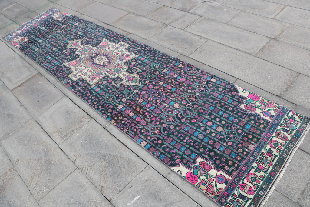 Vintage Persian Runner Rug 2.6 x 10.9 ft