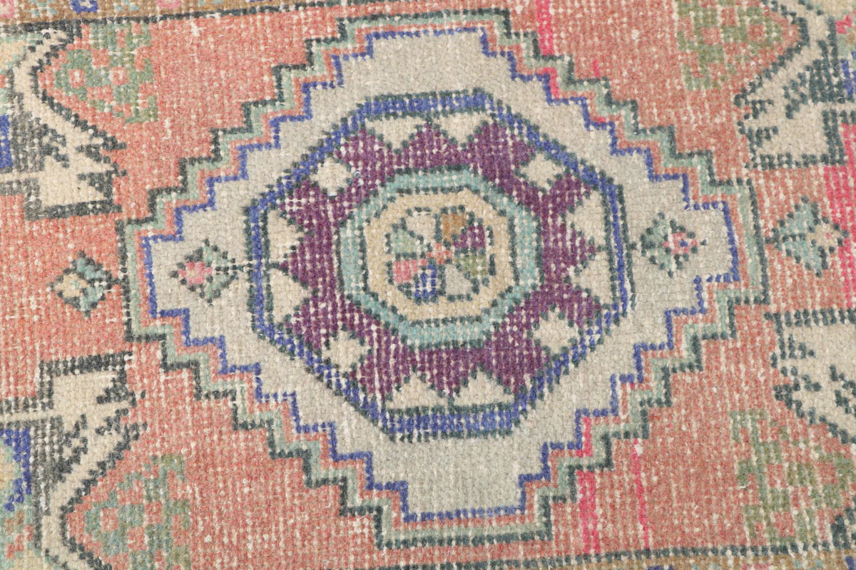 Vintage Turkish Mini Rug 1.6 x 2.9 ft