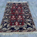 Vintage Turkish Accent Area Rug 4.1 x 6.9 ft