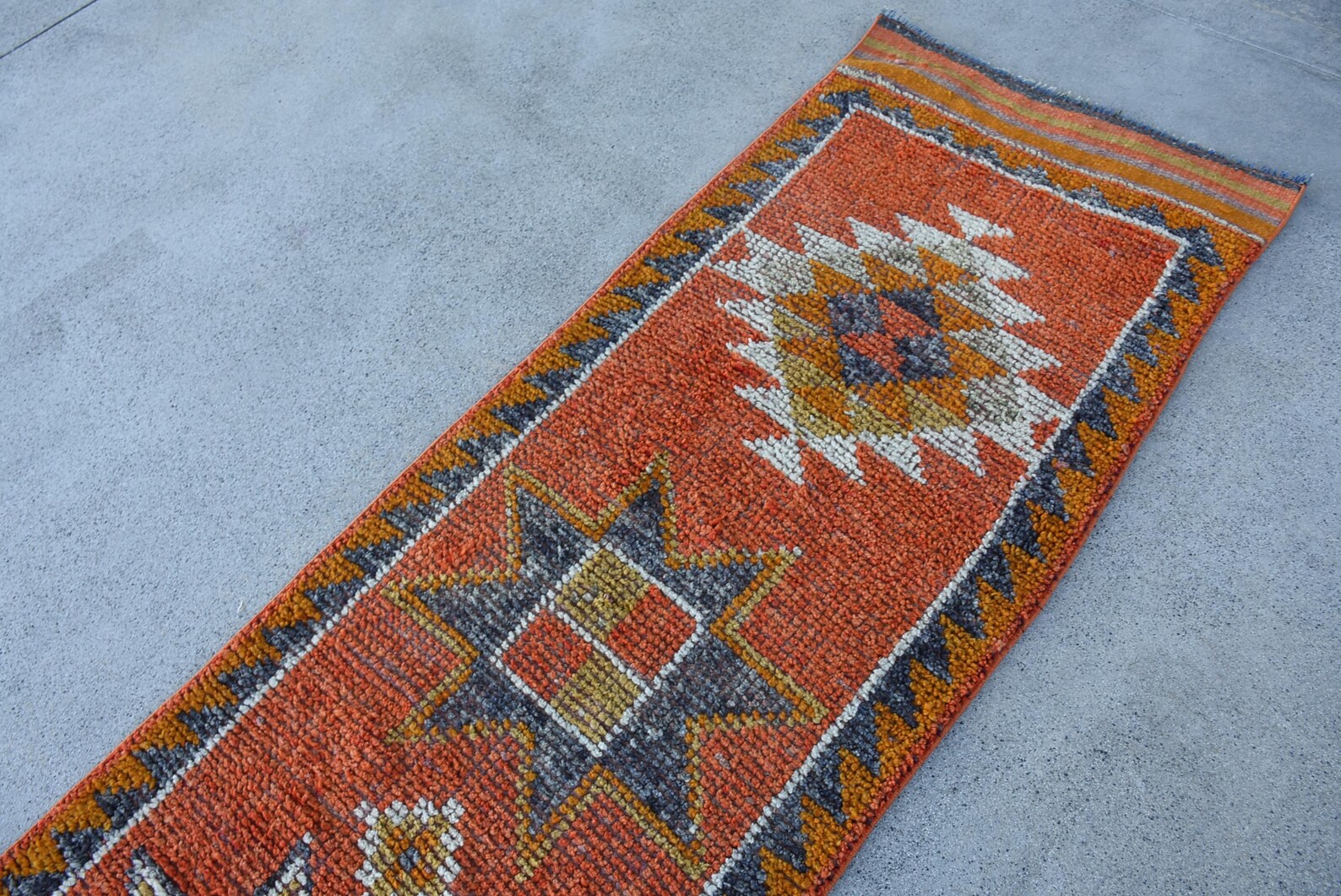Vintage Turkish Runner Rug 2.5 x 10.3 ft