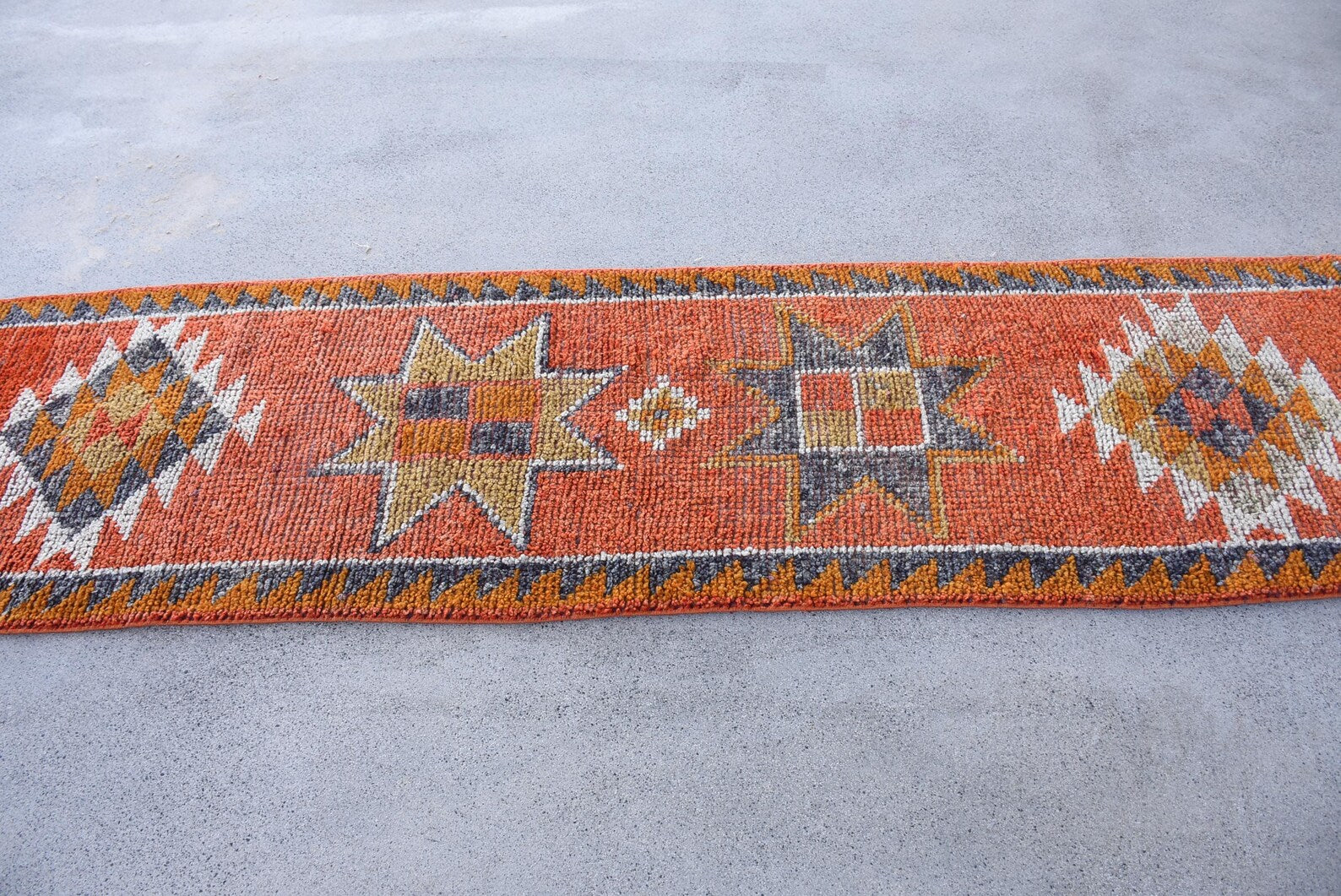 Vintage Turkish Runner Rug 2.5 x 10.3 ft