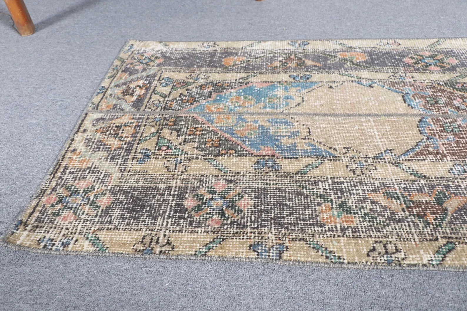 Vintage Turkish Runner Rug 1.9 x 4.7 ft